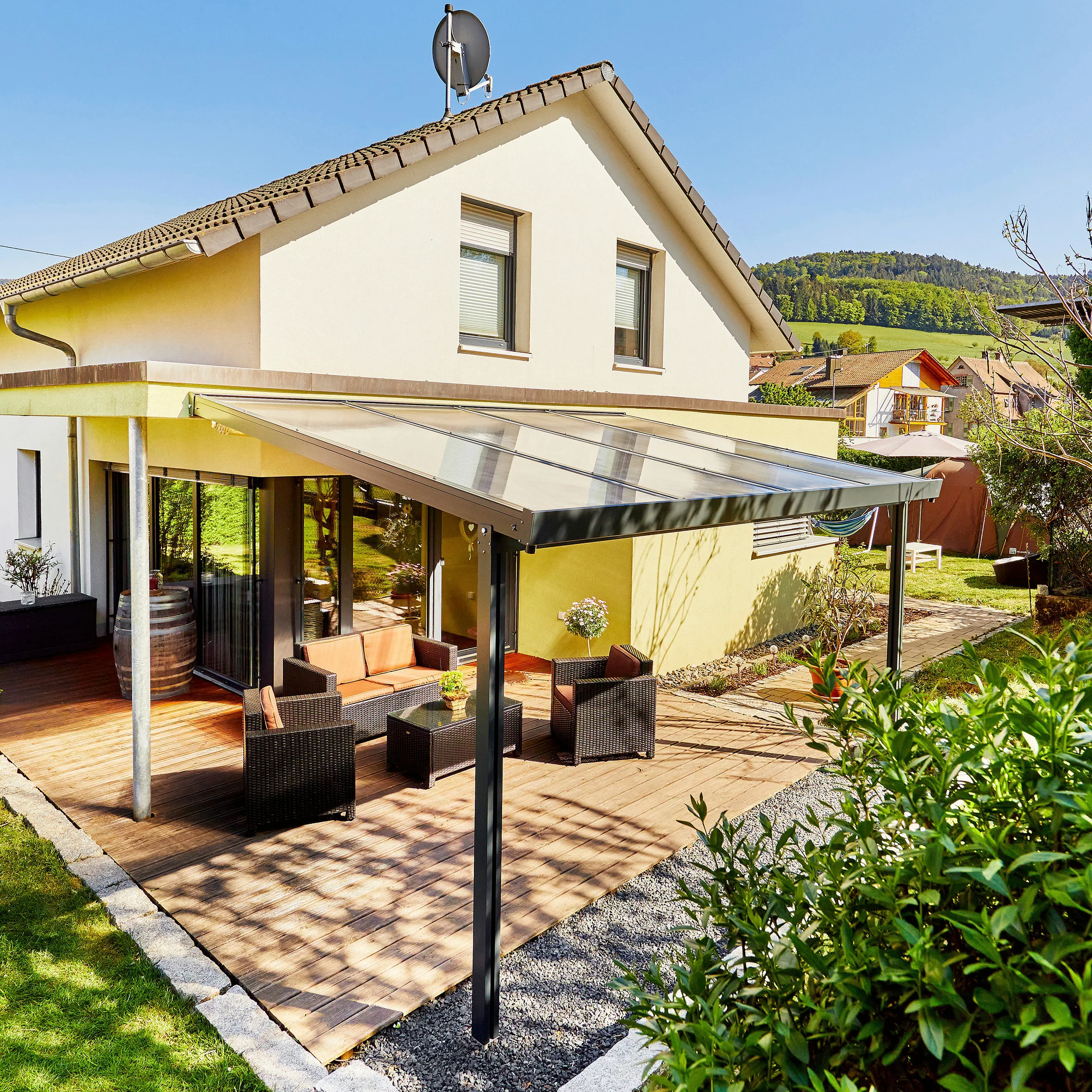 GUTTA Terrassendach "Premium", BxT: 410x406 cm, Dach Acryl klar günstig online kaufen