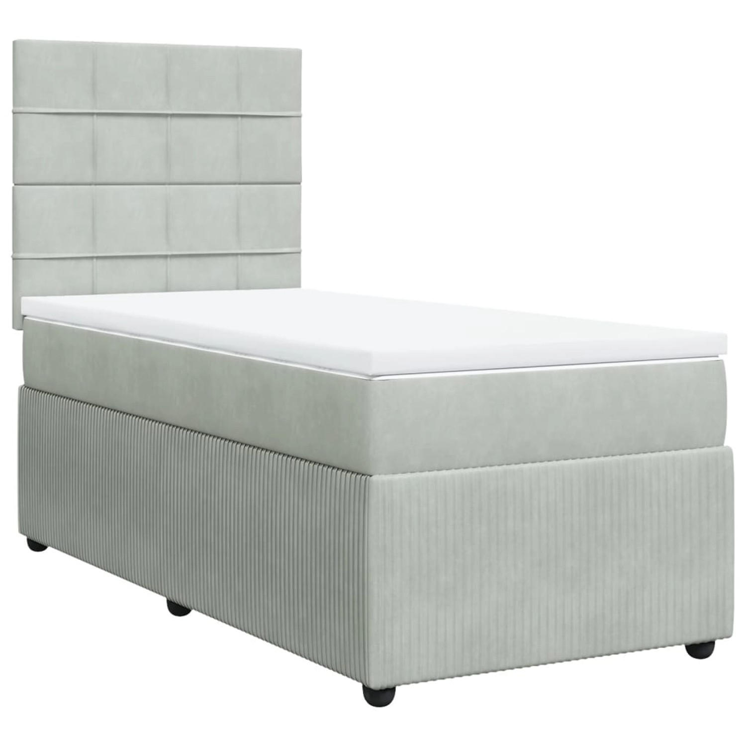 vidaXL Boxspringbett mit Matratze Hellgrau 90x190 cm Samt2106591 günstig online kaufen