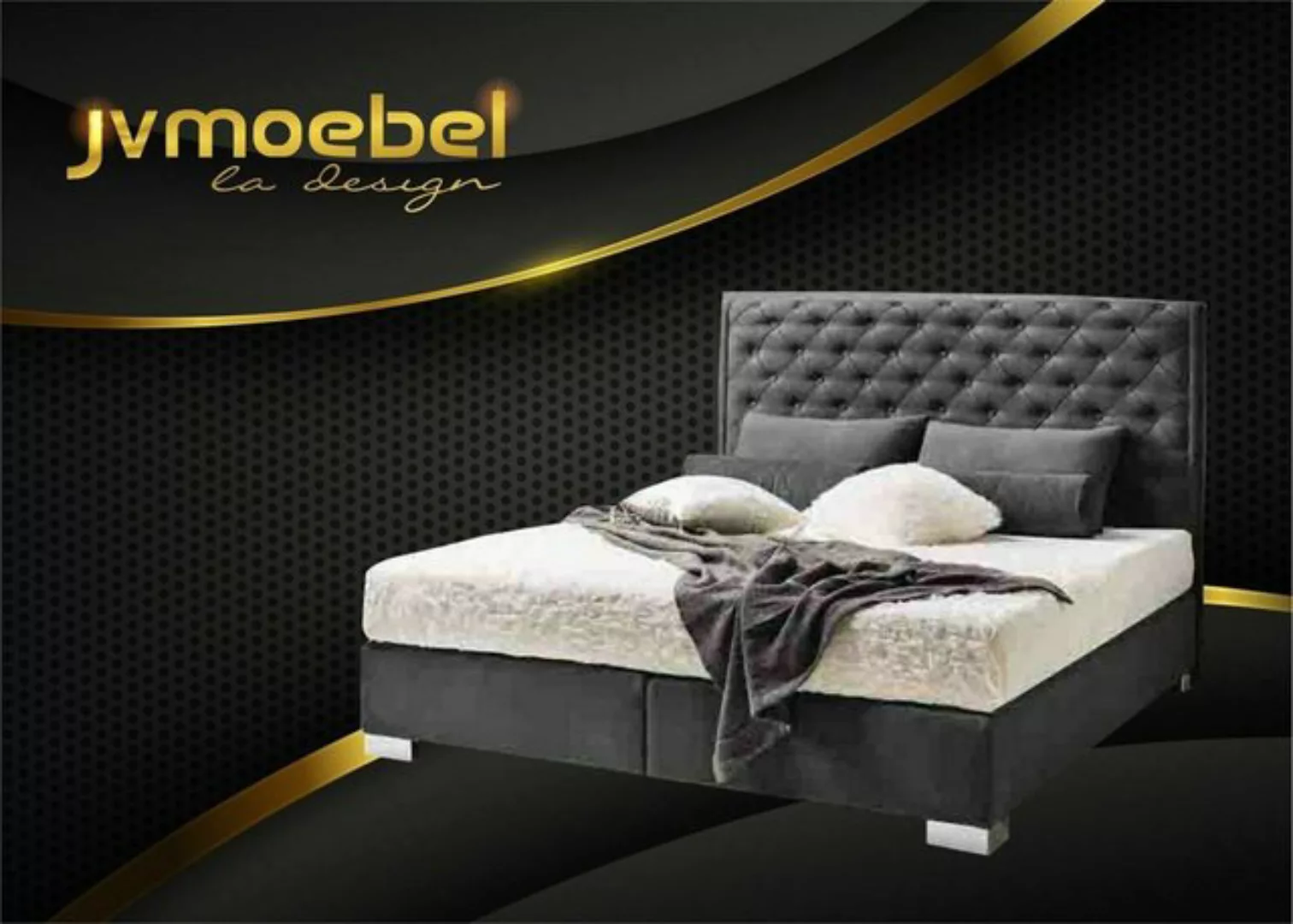 JVmoebel Bett, Chesterfield Boxspring Bett Textil Schlafzimmer Möbel Modern günstig online kaufen