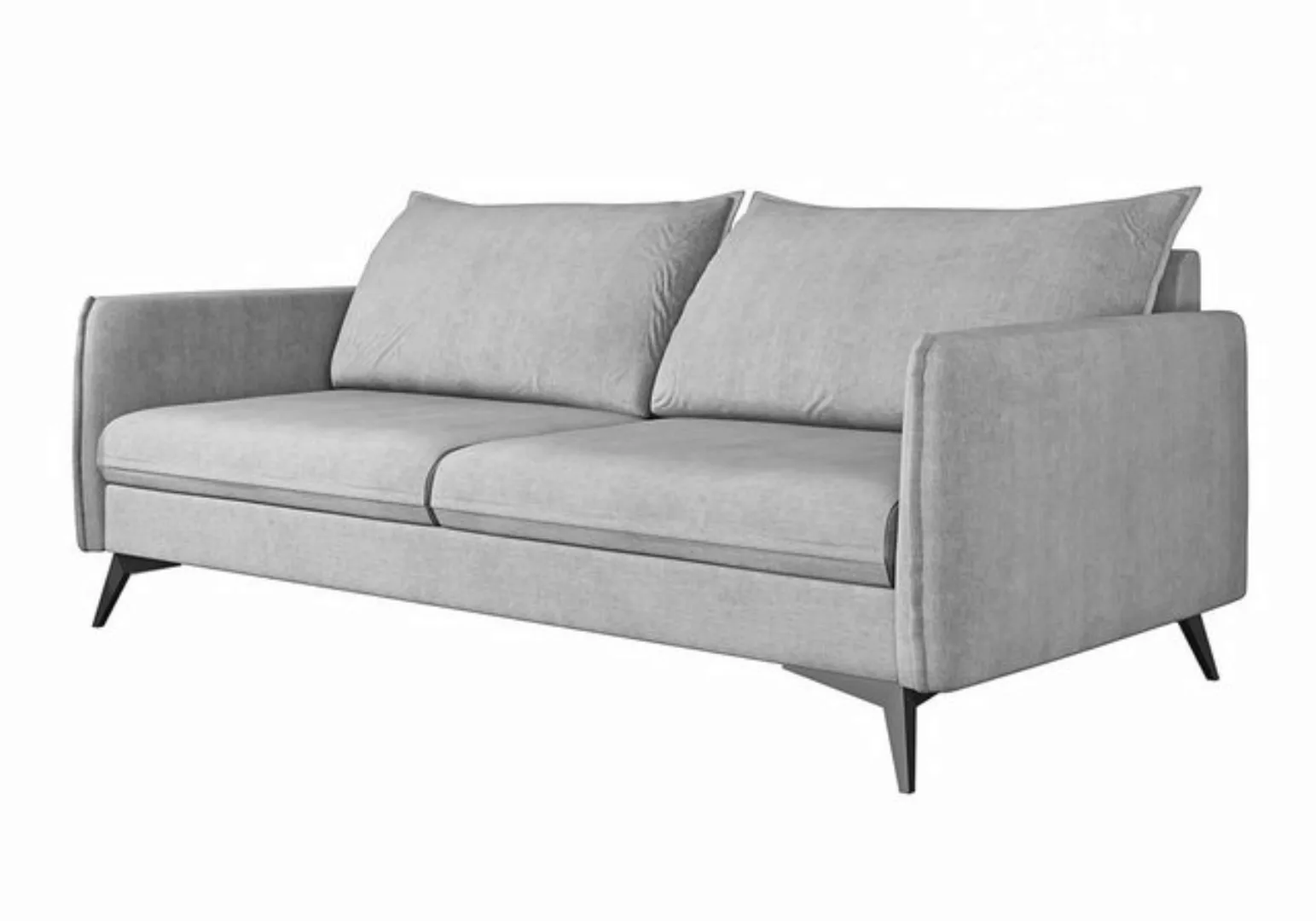 S-Style Möbel 3-Sitzer Modernes Sofa Azalea mit Schwarz Metall Füßen, mit W günstig online kaufen