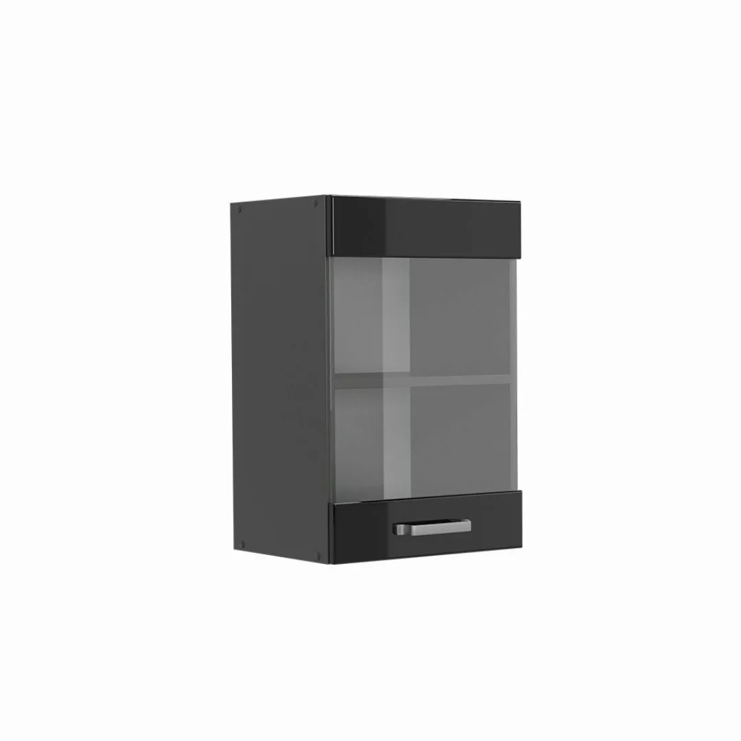 Vicco Glashängeschrank R-Line, Schwarz Hochglanz/Anthrazit, 40 günstig online kaufen