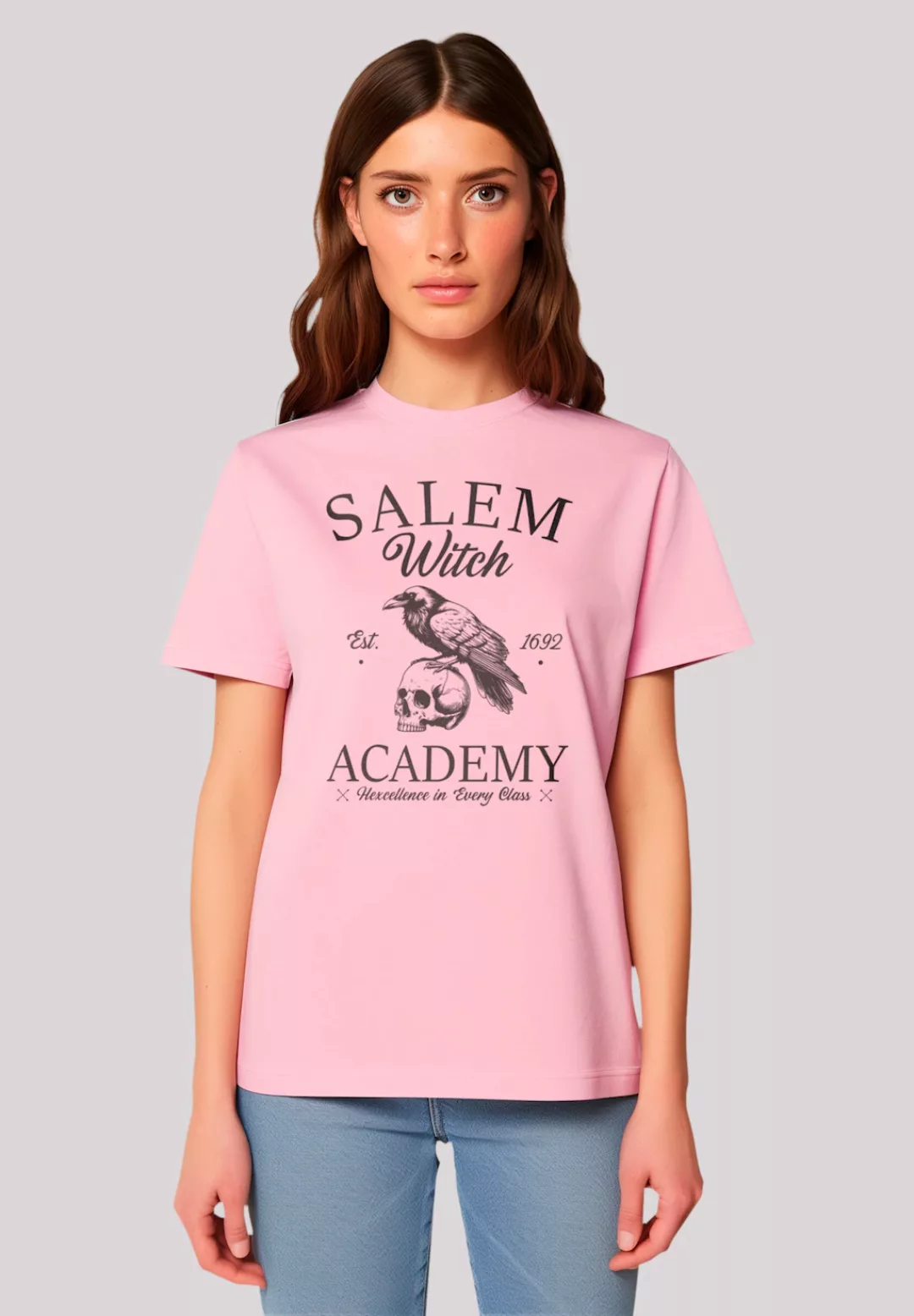 F4NT4STIC T-Shirt "Halloween University Salem witch crow skull", Premium Qu günstig online kaufen