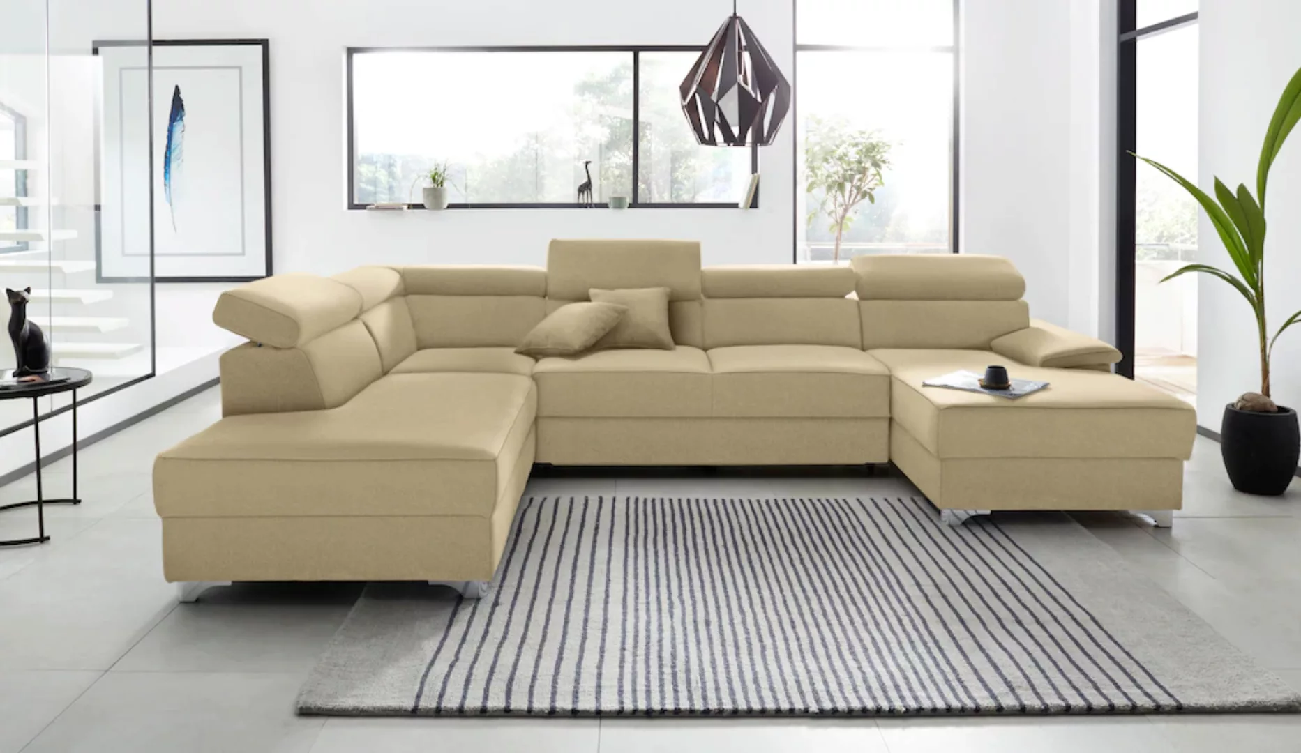 DOMO collection Wohnlandschaft "Mira, inklusive Kopfteilverstellung für meh günstig online kaufen