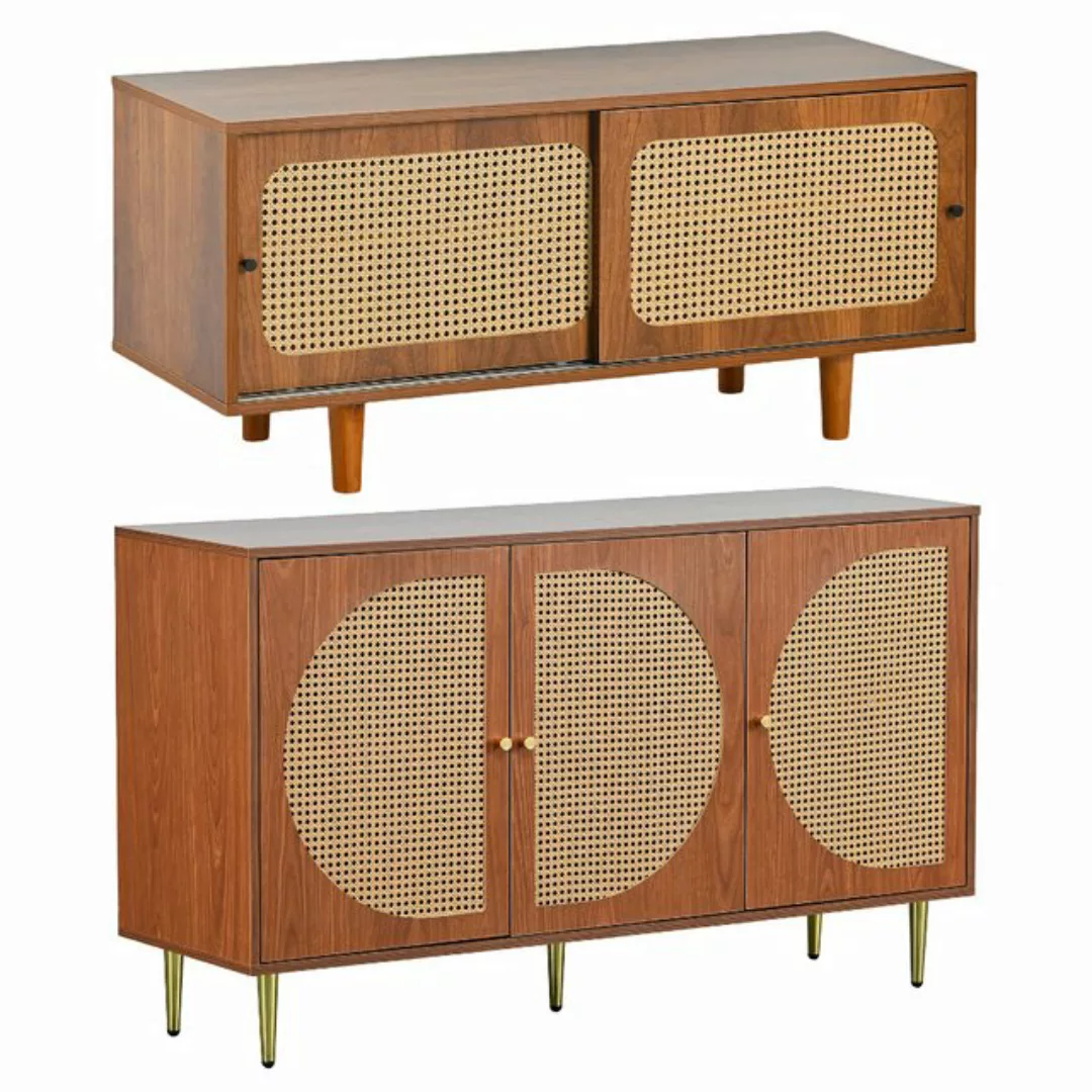 YNOFIT Schrank-Set Rattan Sideboard Set, Rattan Kommode und Schuhschrank fü günstig online kaufen