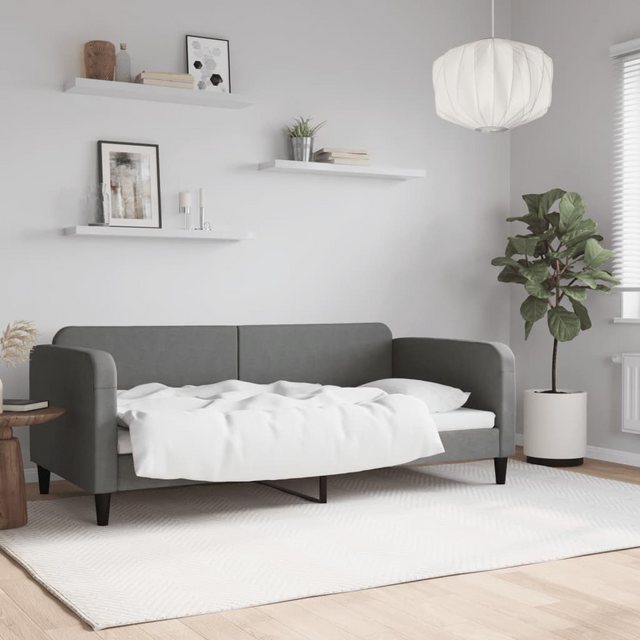 vidaXL Bett Tagesbett Dunkelgrau 90x190 cm Stoff günstig online kaufen