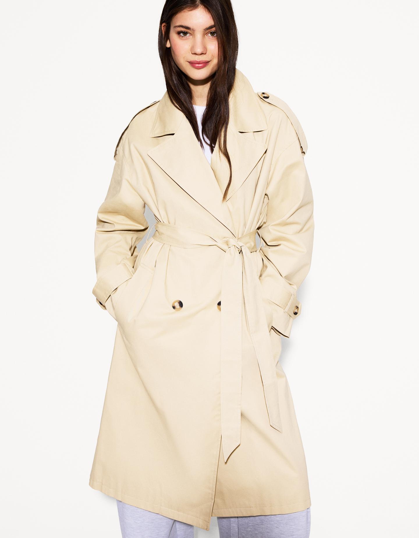 Bershka Trenchcoat Damen S Camel günstig online kaufen