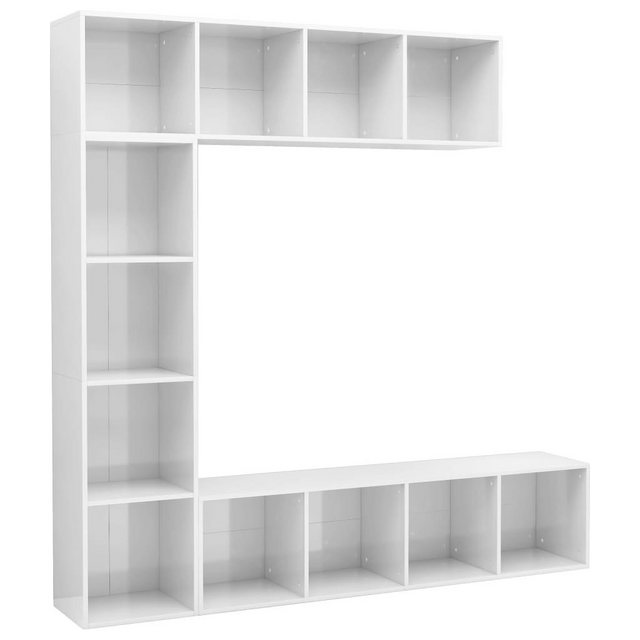 vidaXL TV-Schrank 3-tlg Bücher-TV-Schrank Set Hochglanz-Weiß 180x30x180 cm günstig online kaufen