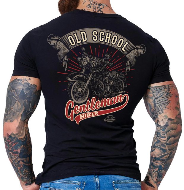 GASOLINE BANDIT® T-Shirt für Motorradfahrer und Biker: Oldschool Gentleman günstig online kaufen