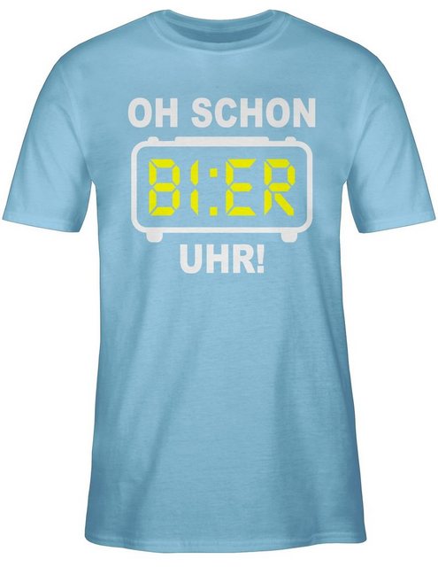 Shirtracer T-Shirt Oh schon Bier Uhr! Weiß Party & Alkohol Herren günstig online kaufen