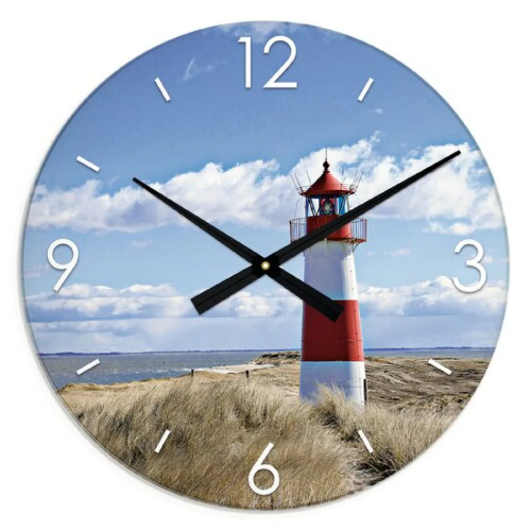 Artland Wanduhr "XXL Ø 50 cm Leuchtturm Sylt", lautlos ohne Tickgeräusche günstig online kaufen