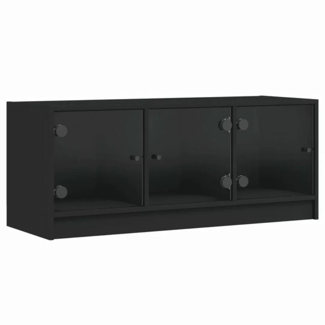 vidaXL TV-Schrank TV-Schrank mit Glastüren Schwarz 102x37x42 cm (1-St) günstig online kaufen