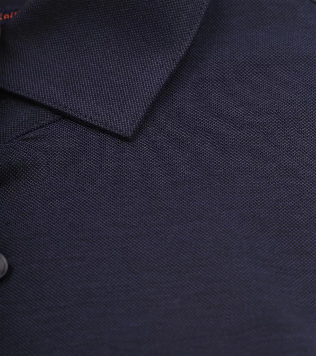Suitable Knitted Pique Hemd Dunkelblau - Größe 40 günstig online kaufen