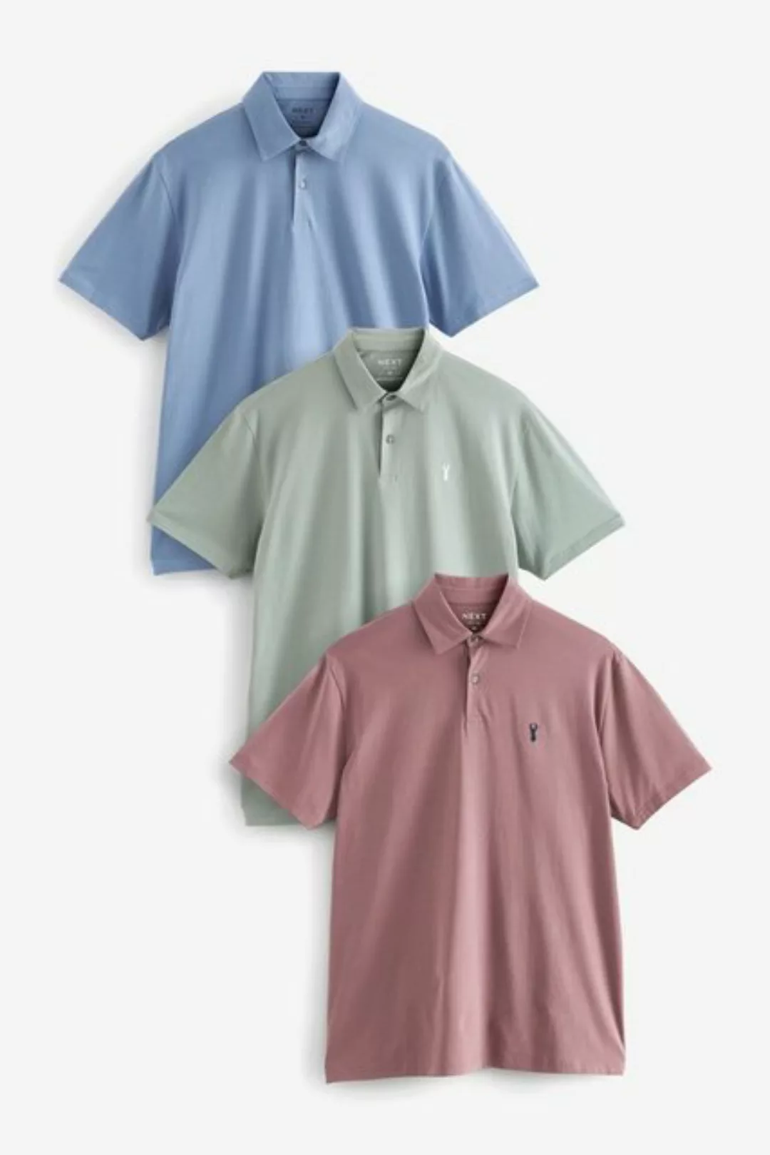 Next Poloshirt Poloshirts aus Jersey im 3er-Pack (3-tlg) günstig online kaufen