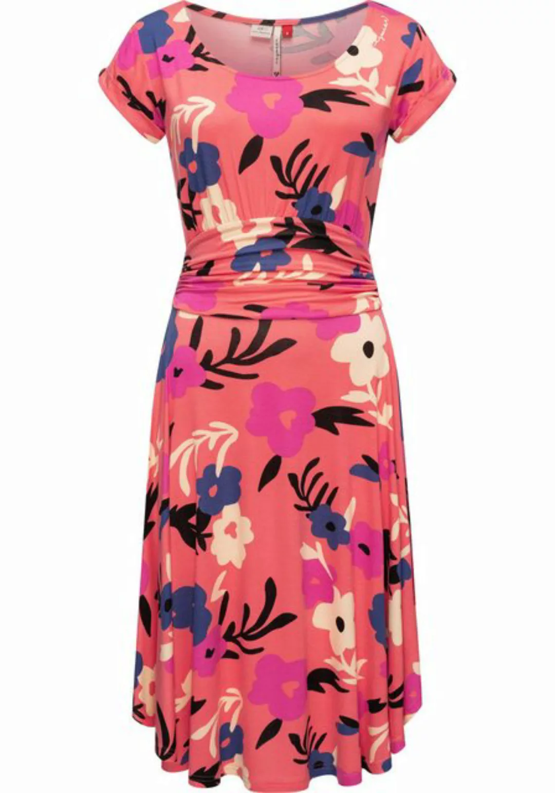 Ragwear Sommerkleid Yvone Flowers Leichtes Jersey-Kleid mit Taillengürtel günstig online kaufen