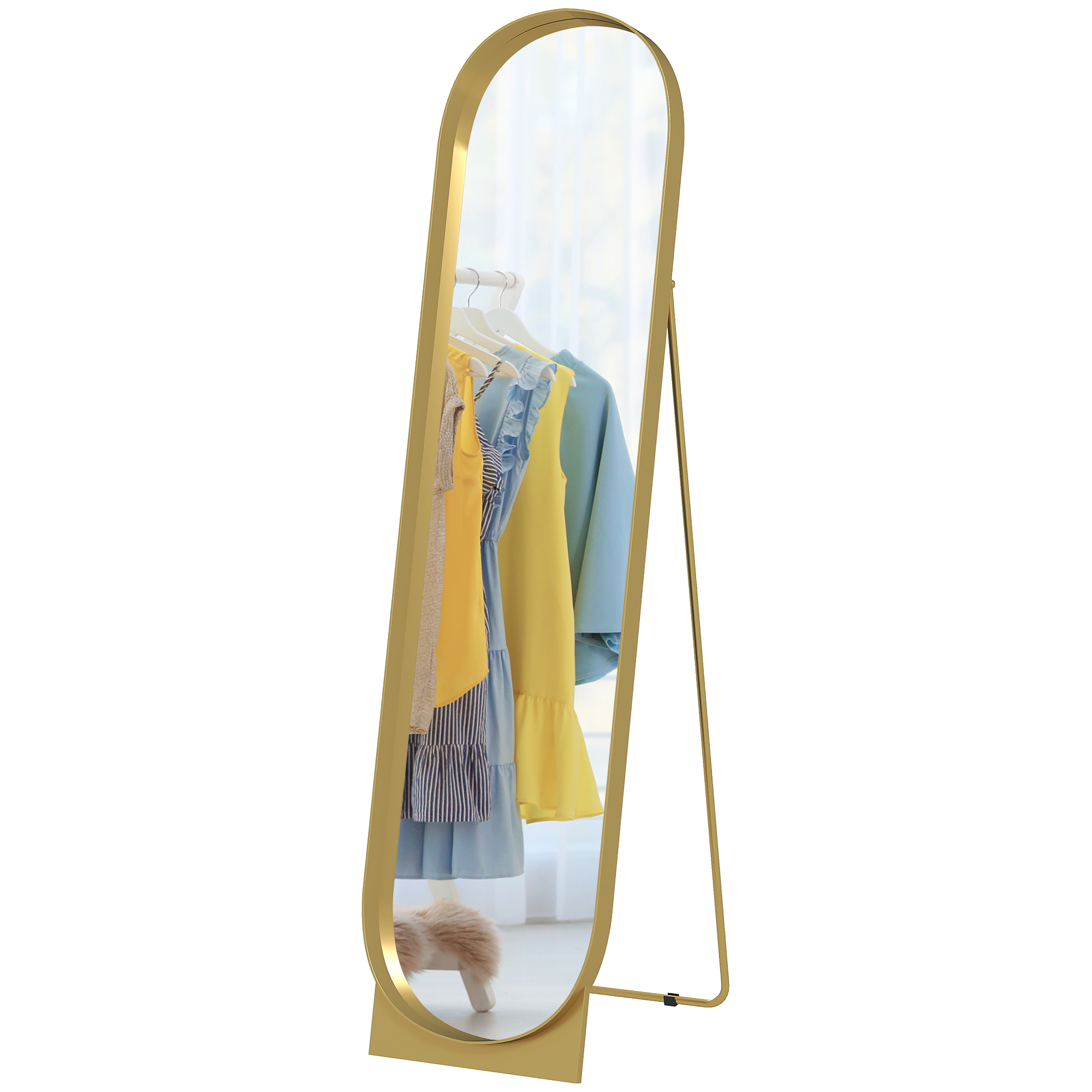 HOMCOM Ganzkörperspiegel 40x150 cm, Vertikaler moderner Spiegel mit Metallr günstig online kaufen