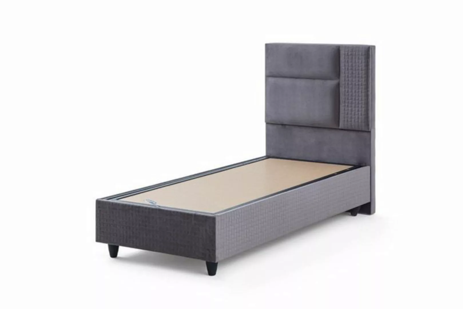 JVmoebel Bett Schickes Graues Einzelbett Schlafzimmer Designer Möbel Luxuri günstig online kaufen