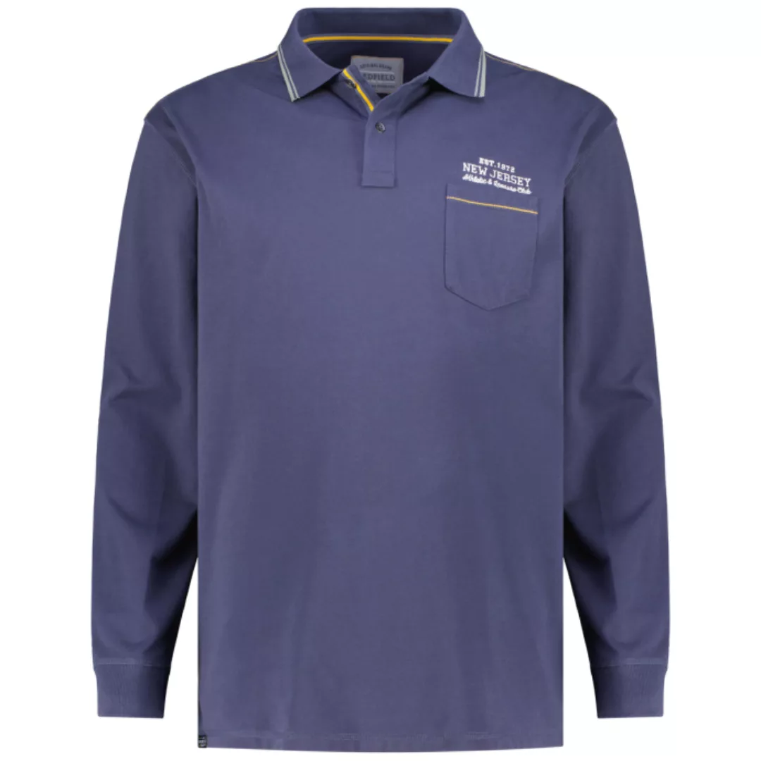 redfield Langarm-Poloshirt Redfield XXL Langarm-Poloshirt grau melange günstig online kaufen