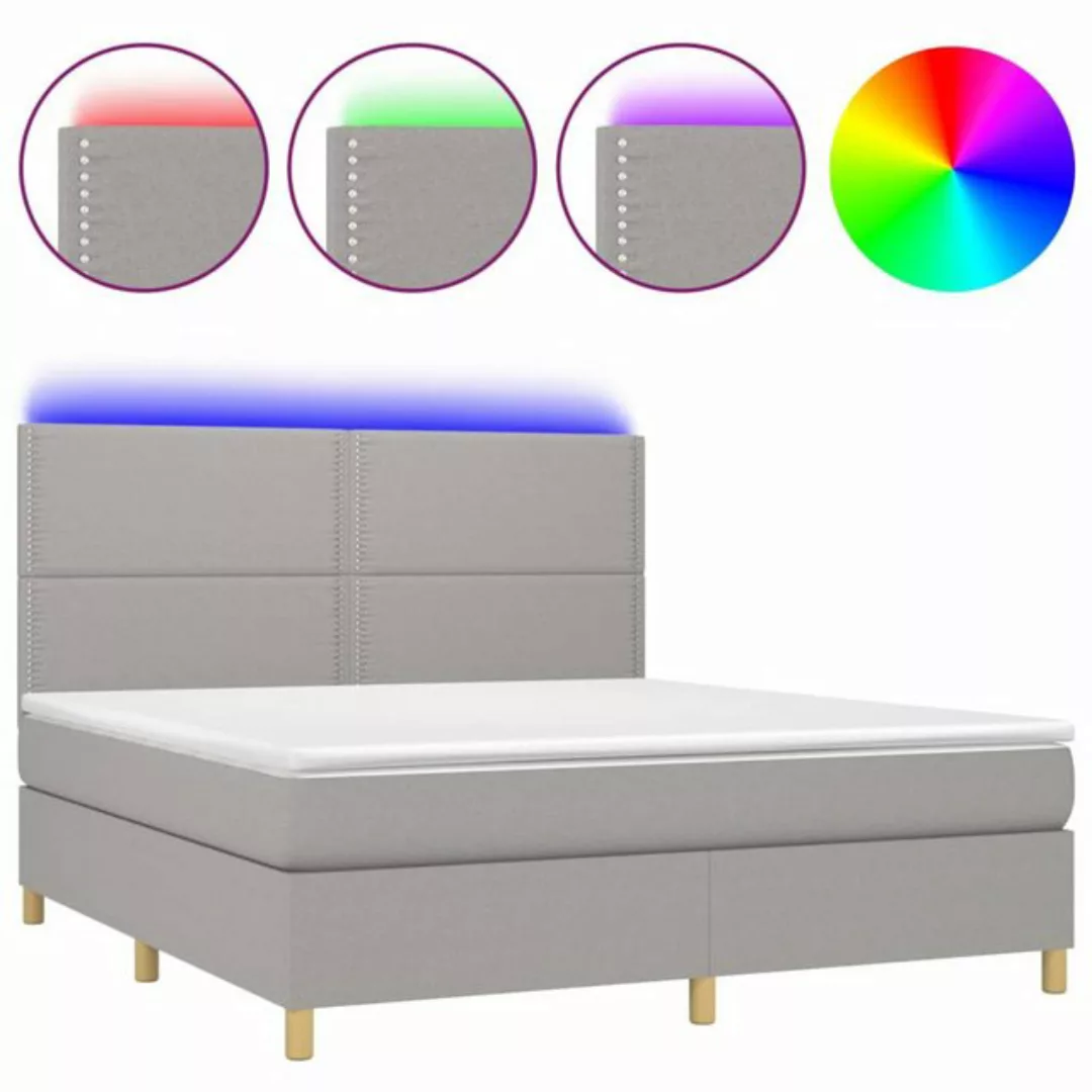 vidaXL Boxspringbett Bett Boxspringbett mit Matratze & Topper & LED (160 x günstig online kaufen