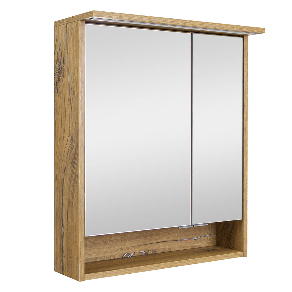 Spiegelschrank 2 Türen 60 cm in Eiche MILAZZO-147 günstig online kaufen