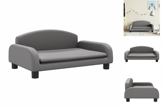 vidaXL Kindersofa Kindersofa Grau 70x45x30 cm Kunstleder Kindercouch Kinder günstig online kaufen