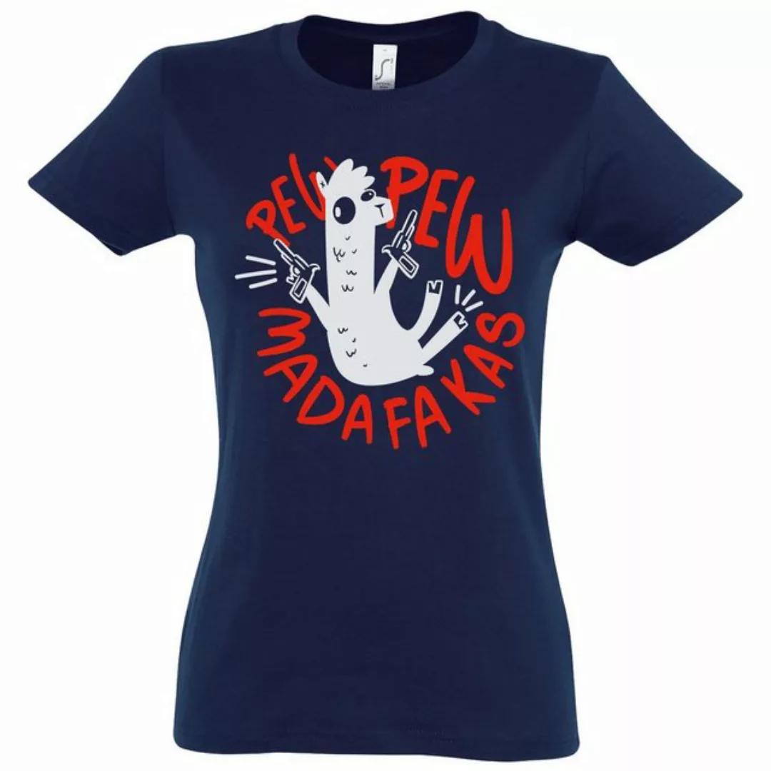 Youth Designz T-Shirt Pew Pew Madafakas Lama Damen Shirt mit trendigem Fron günstig online kaufen