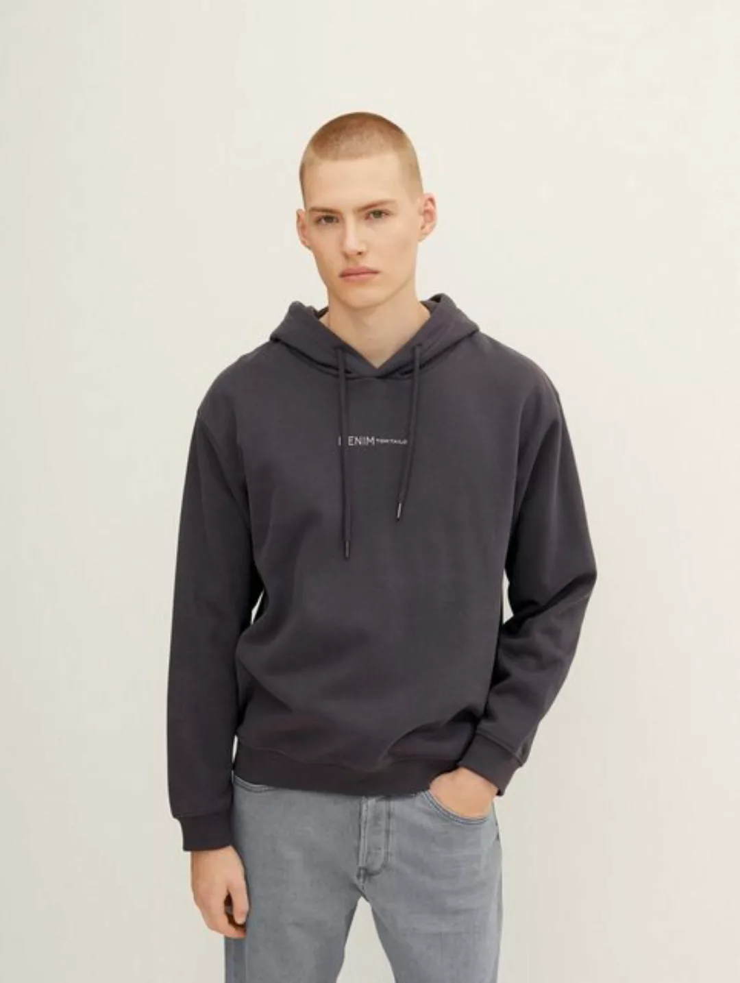 Tom Tailor Denim Herren Hoodie Kapuzenpullover PRINT - Regular Fit günstig online kaufen