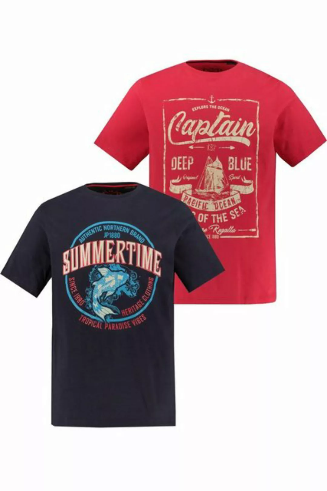 JP1880 T-Shirt T-Shirt 2er-Pack Captain Summertime Halbarm günstig online kaufen