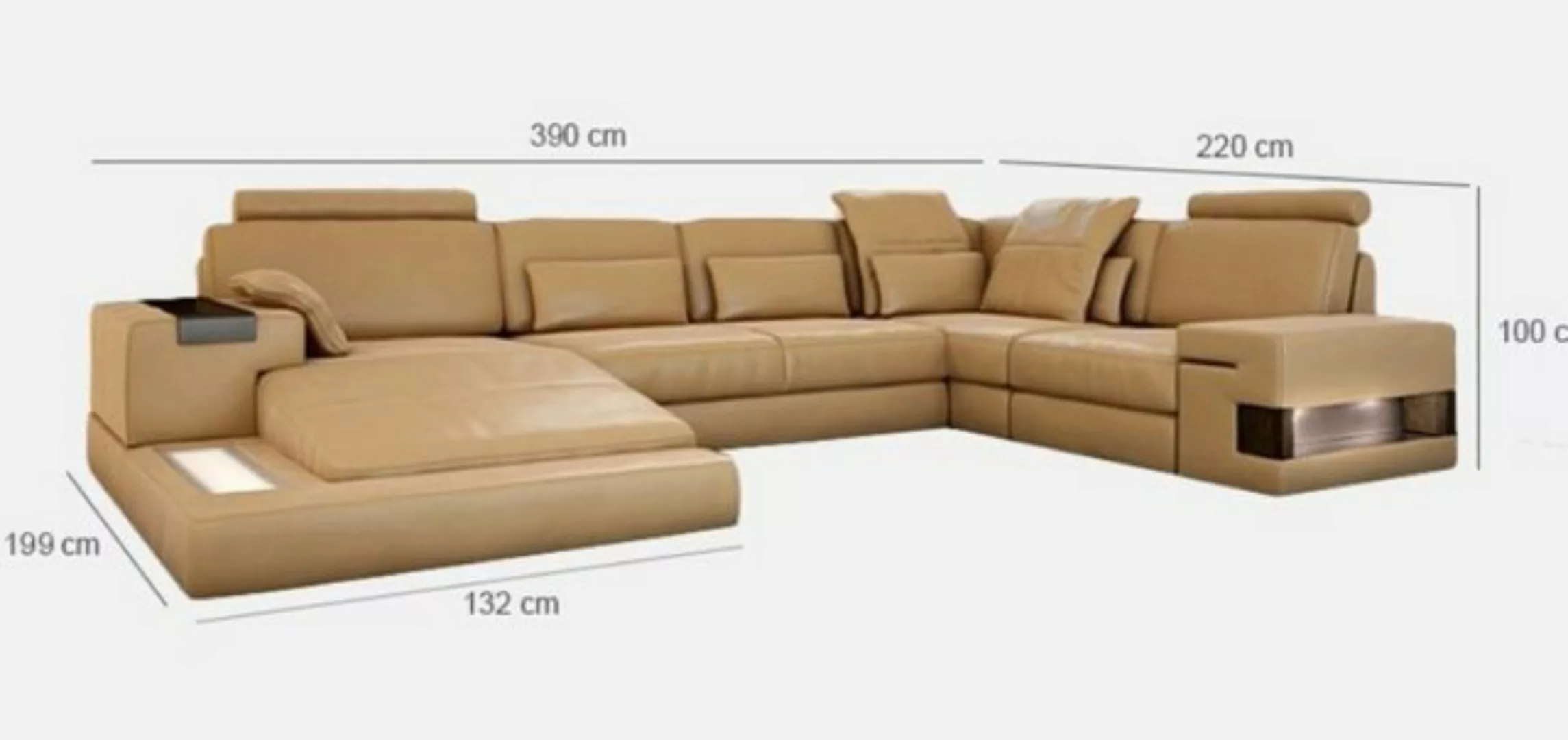 JVmoebel Ecksofa Designer Beiges Sofa Couch Polster Wohnlandschaft Sofas Co günstig online kaufen