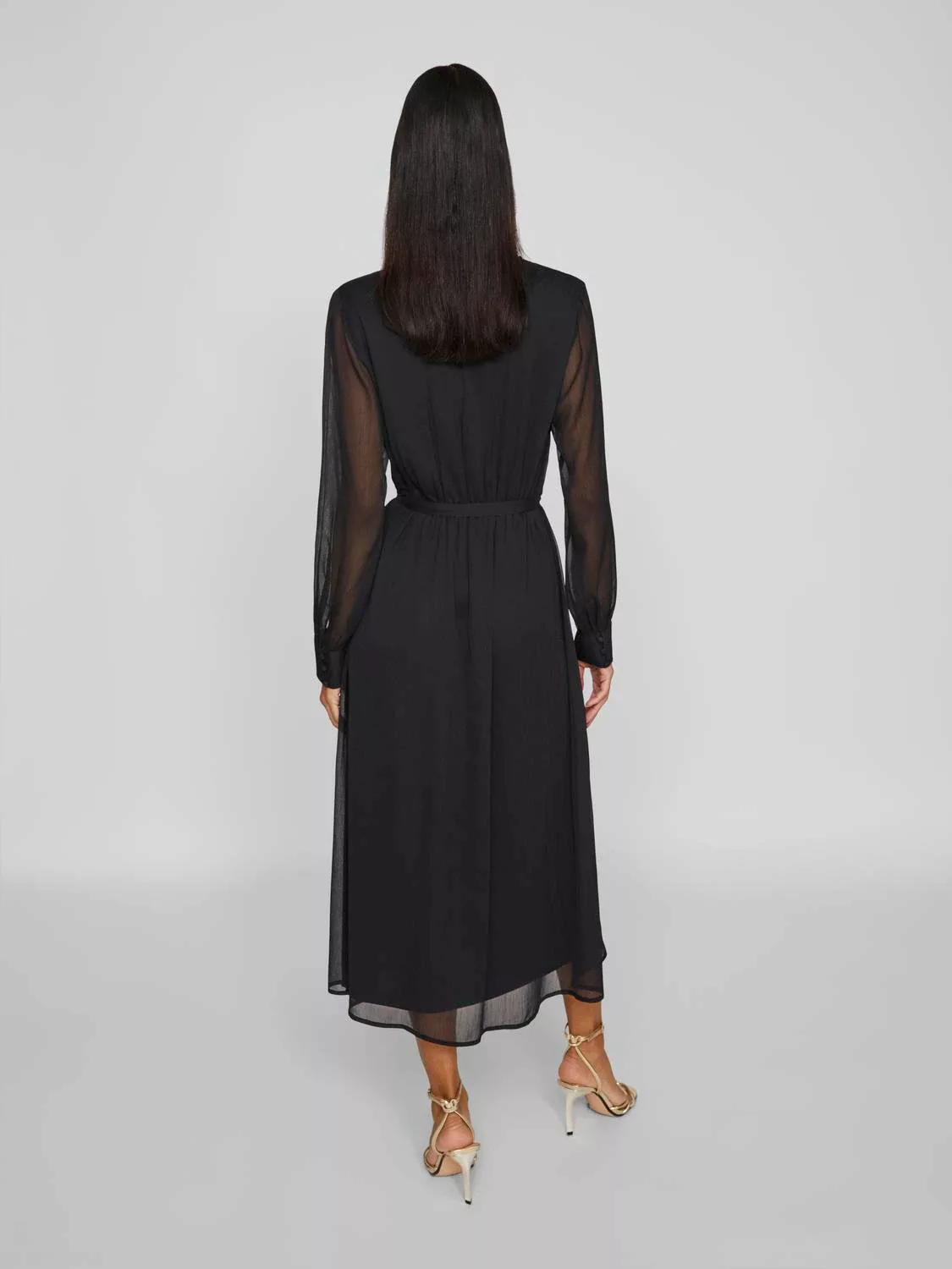 Vila Chiffonkleid VIFALIA V-NECK L/S MIDI DRESS - NOOS günstig online kaufen