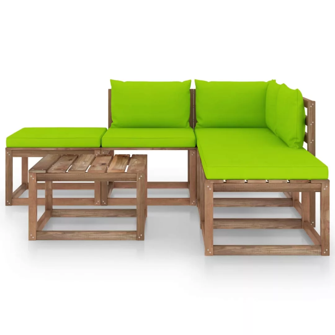 6-tlg. Garten-lounge-set Mit Hellgrünen Kissen günstig online kaufen