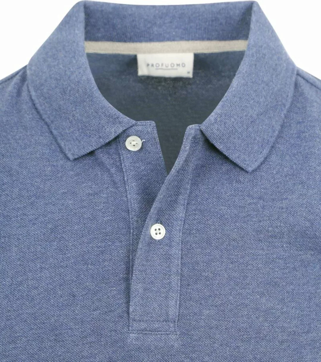 Profuomo Piqué Poloshirt Denim Blau - Größe L günstig online kaufen