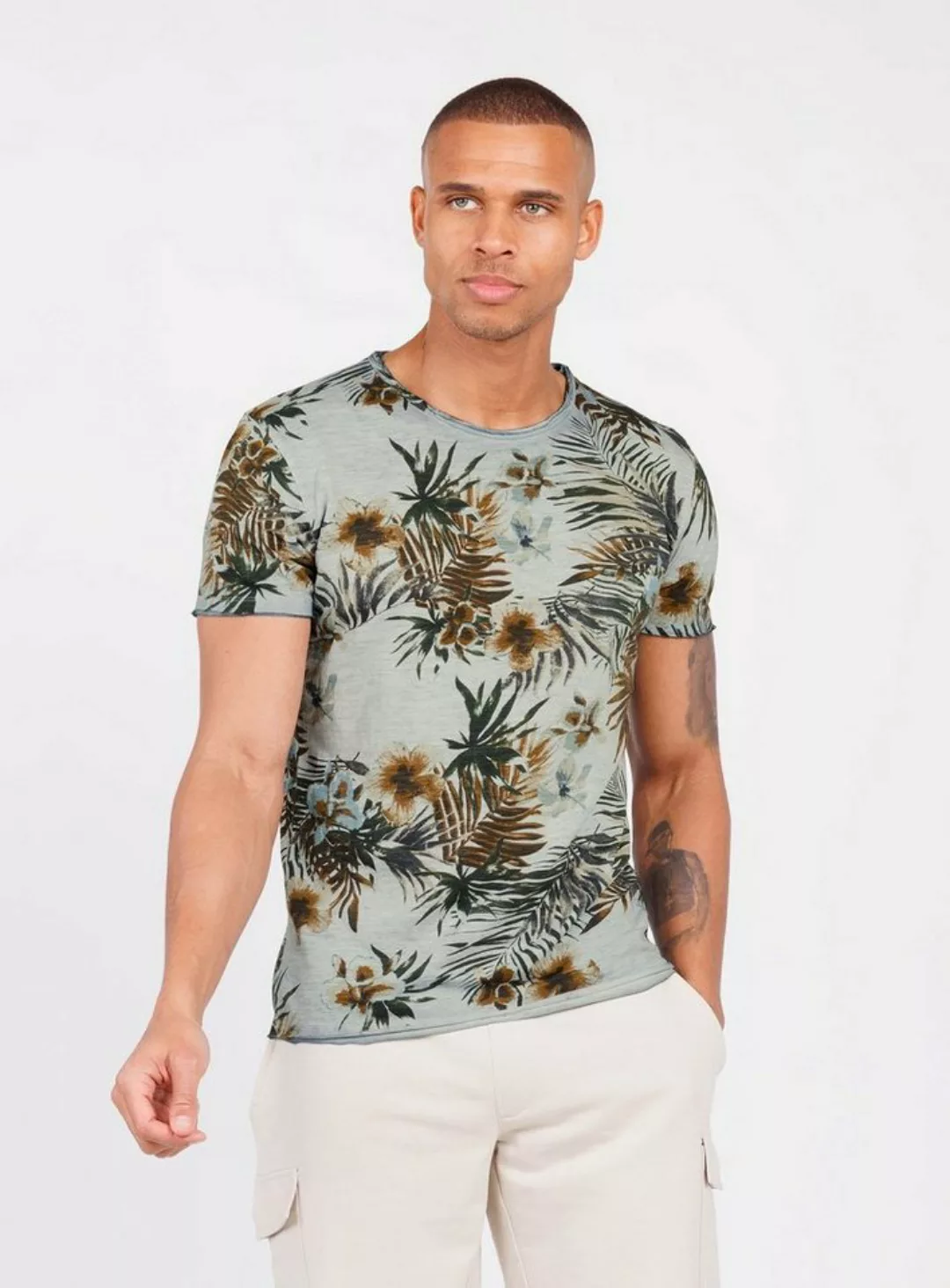 Key Largo T-Shirt T-Shirt Playa Hawaii Flower Printshirt vintage Look MT004 günstig online kaufen