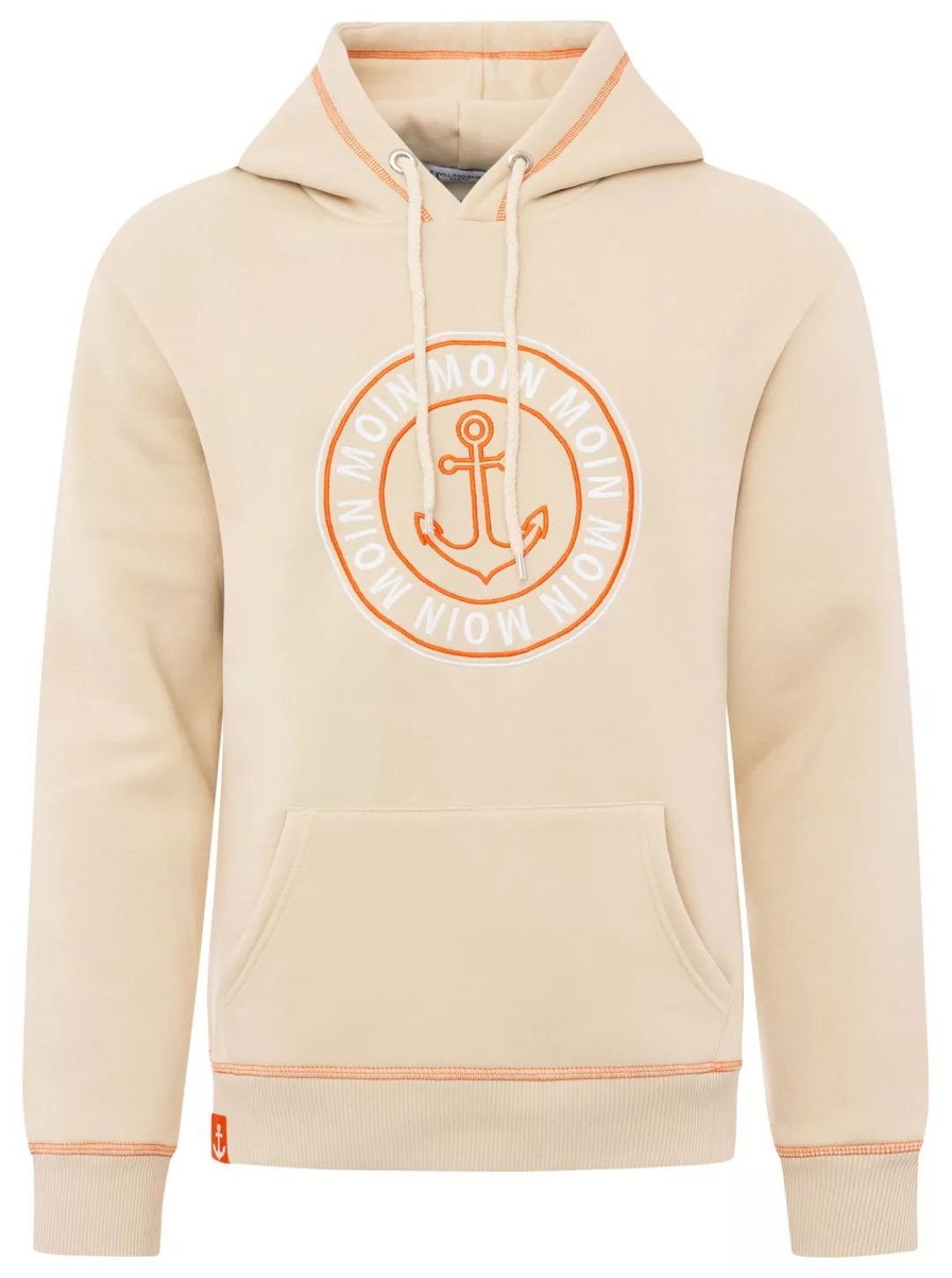 Zwillingsherz Hoodie ""Anker & Moin"", mit neongelber Kontrastnaht günstig online kaufen