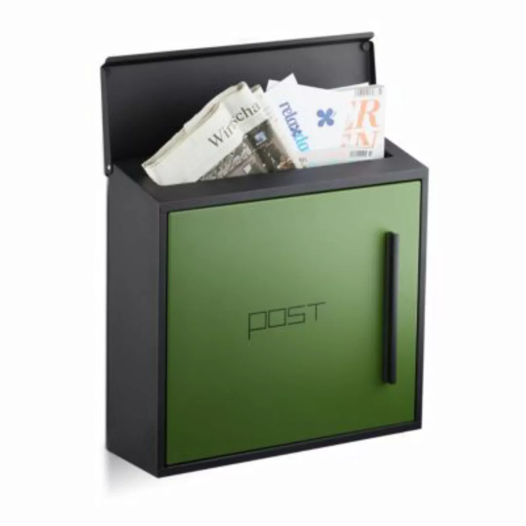 relaxdays Briefkasten modern schwarz/grün günstig online kaufen