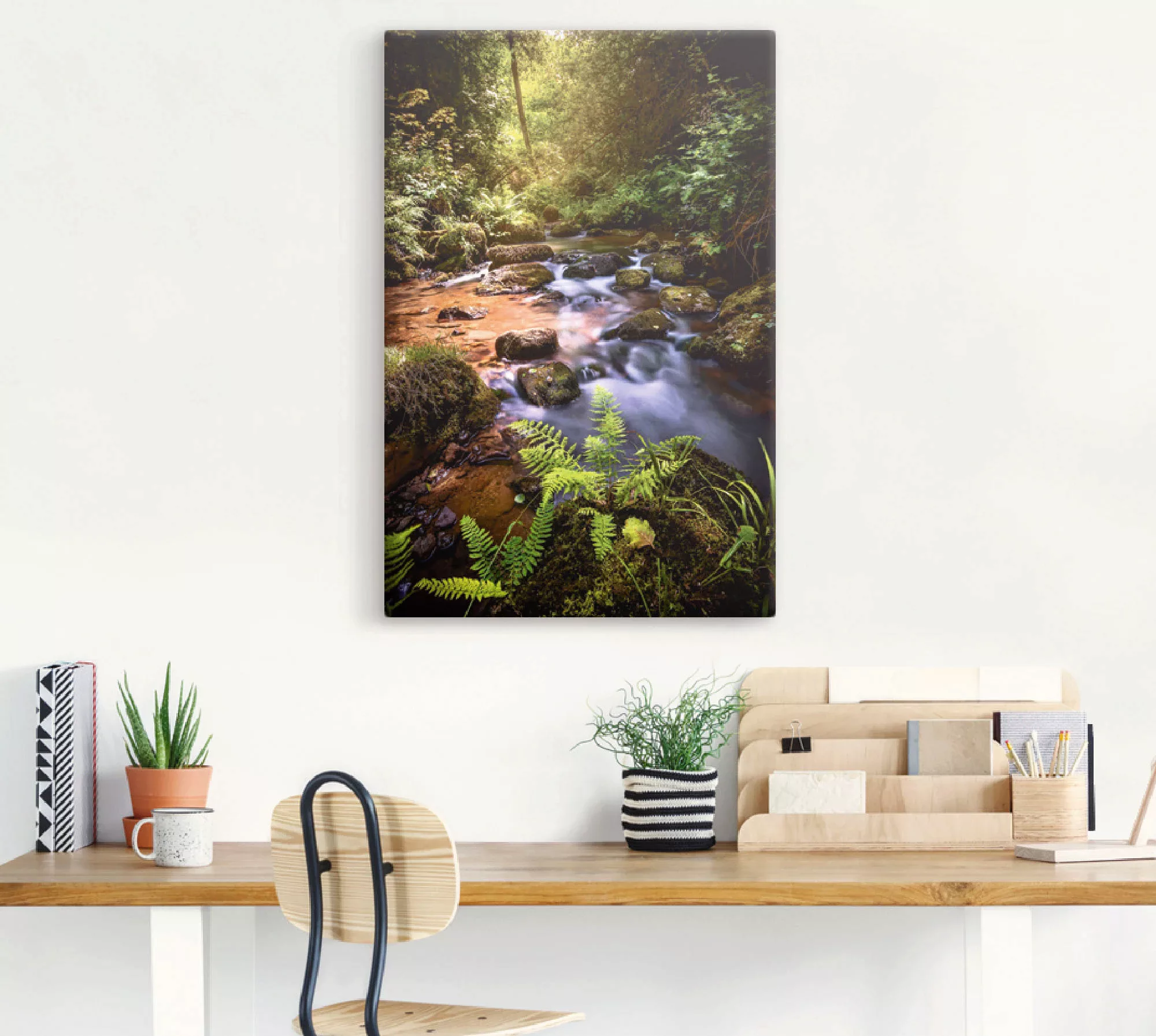 Artland Wandbild "Wildbach im Wald", Gewässer, (1 St.), als Alubild, Outdoo günstig online kaufen