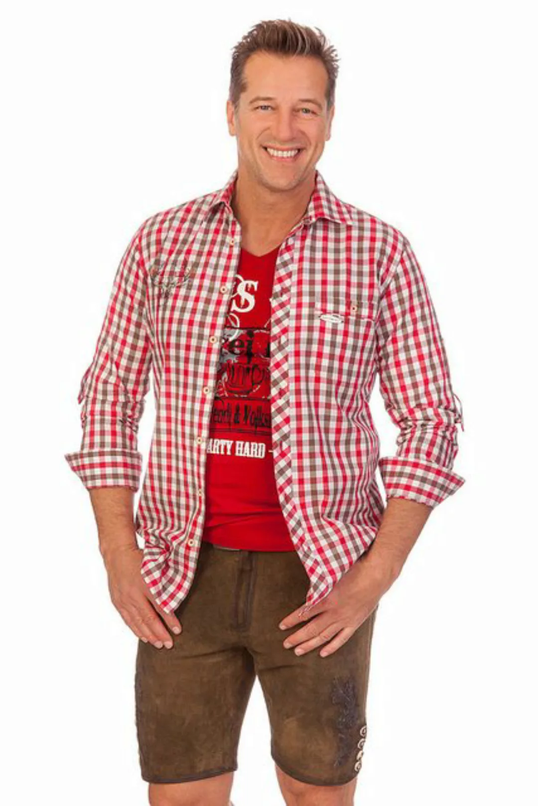 Spieth & Wensky Trachtenhemd Trachtenhemd - DANIEL - rot, blau günstig online kaufen