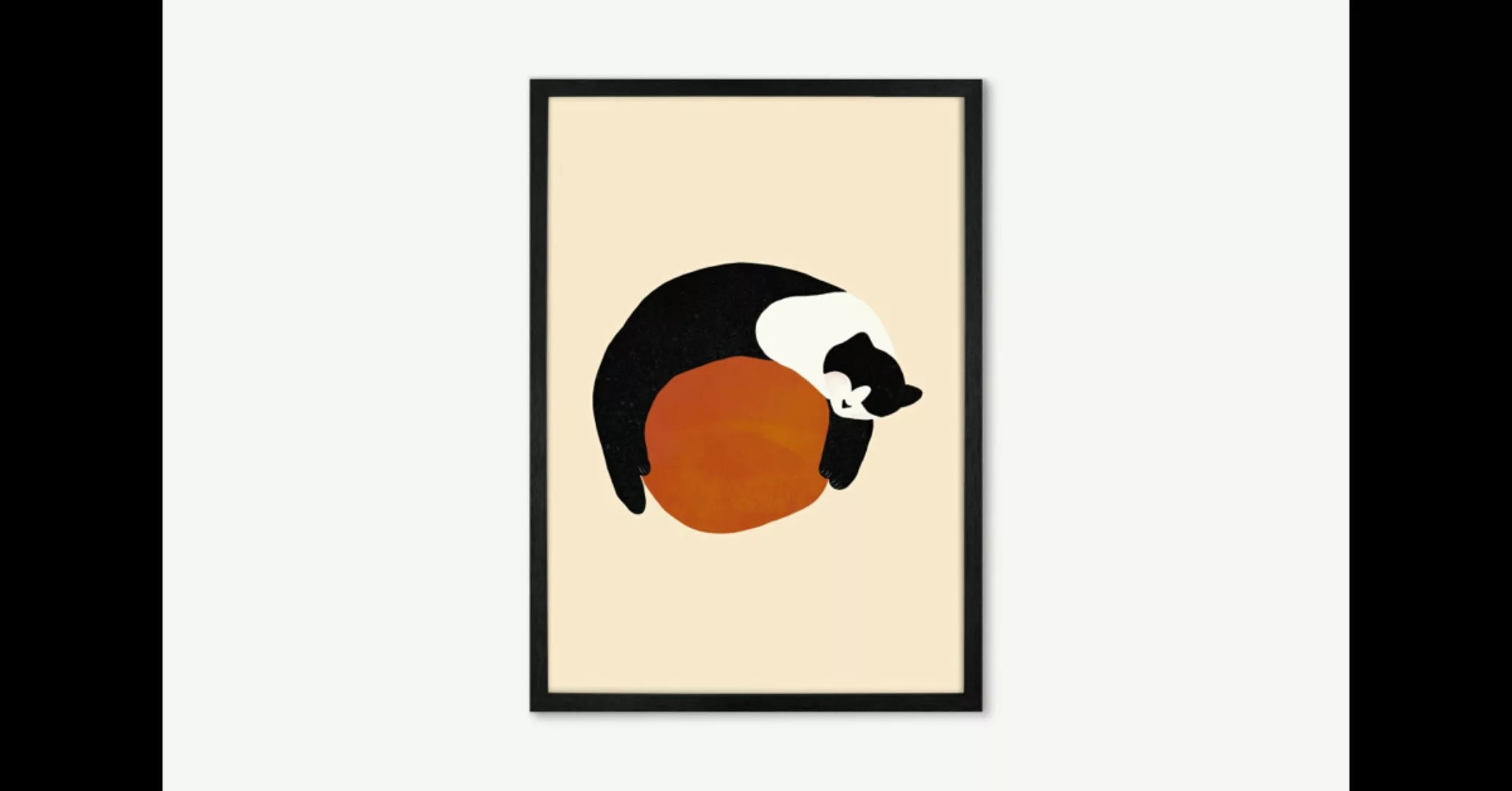 Sifa Mustafa 'Sleepy Cat' gerahmter Kunstdruck (A3) - MADE.com günstig online kaufen