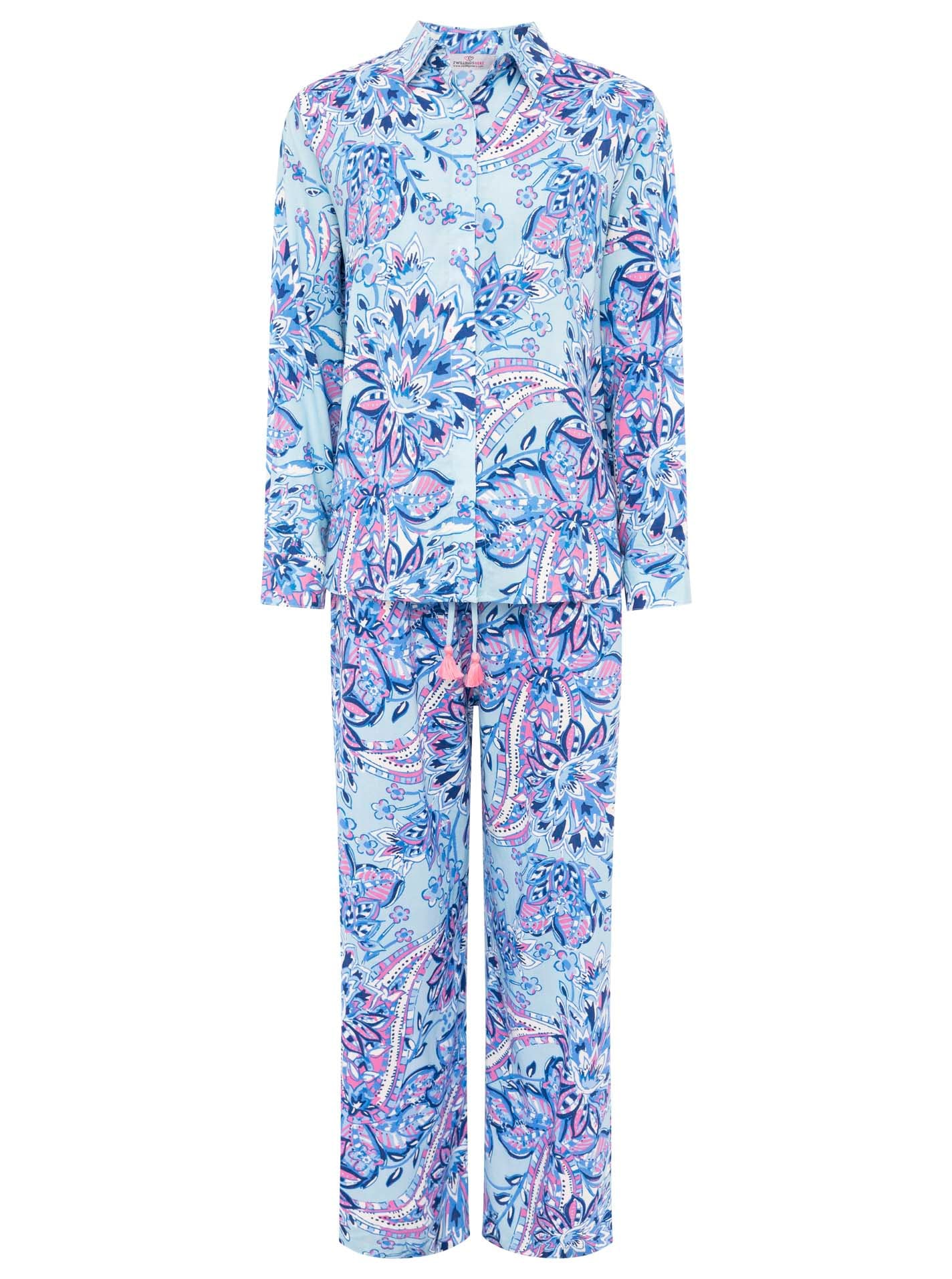 Zwillingsherz Shirtbluse ""Happy Paisley"", mit blauem Paisley Muster günstig online kaufen