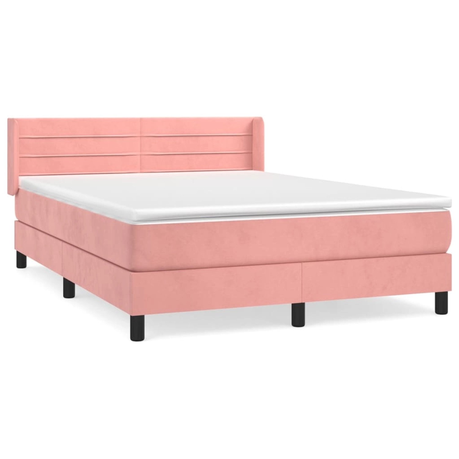 vidaXL Boxspringbett mit Matratze Rosa 140x190 cm Samt1466599 günstig online kaufen