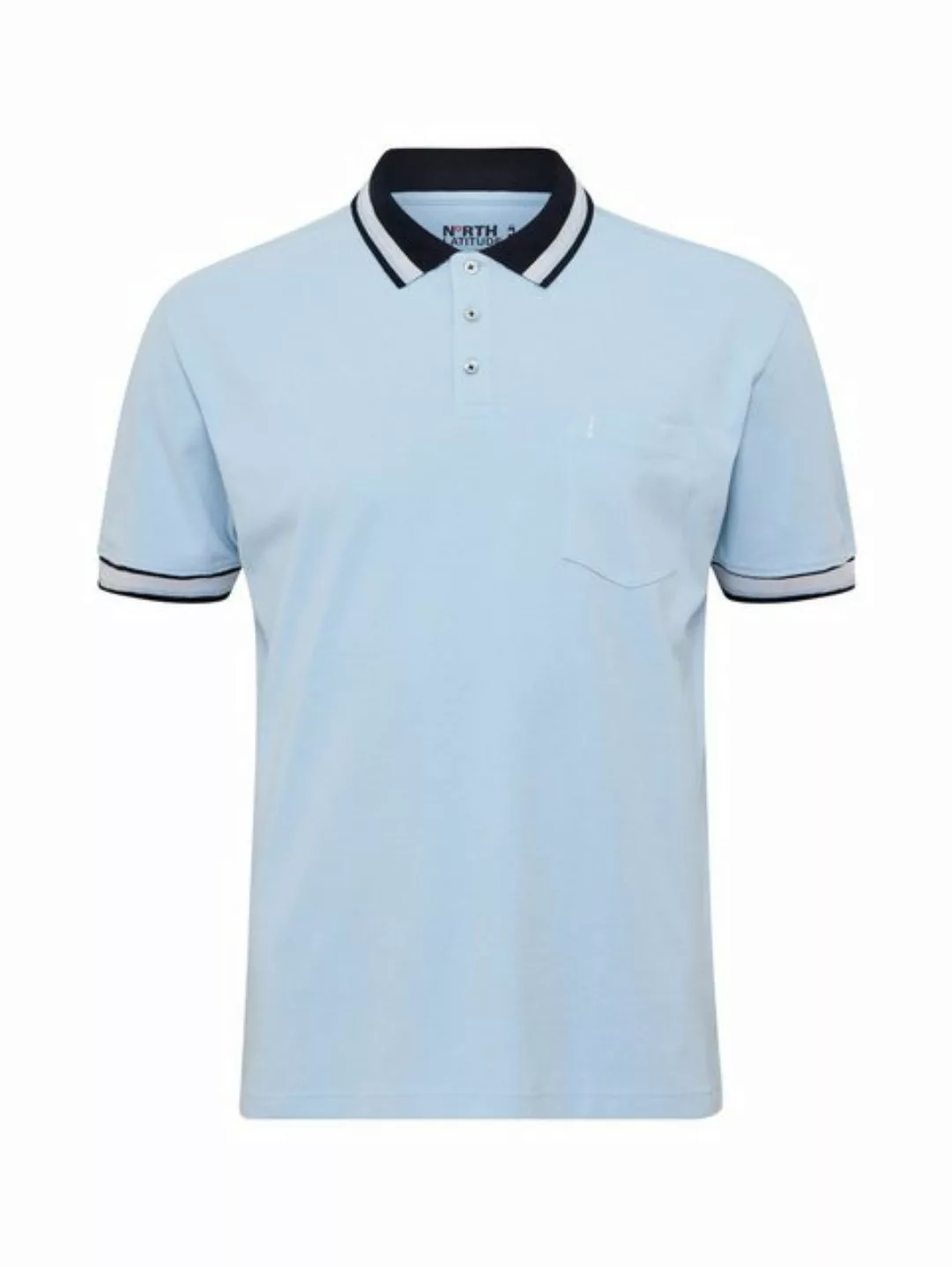 north 56 4 Poloshirt Pique Poloshirt in Herren Übergrößen von North, hellbl günstig online kaufen