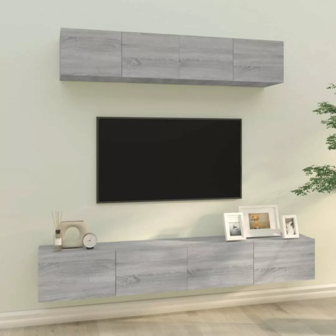 Vidaxl 4-tlg. Tv-schrank-set Grau Sonoma Holzwerkstoff günstig online kaufen