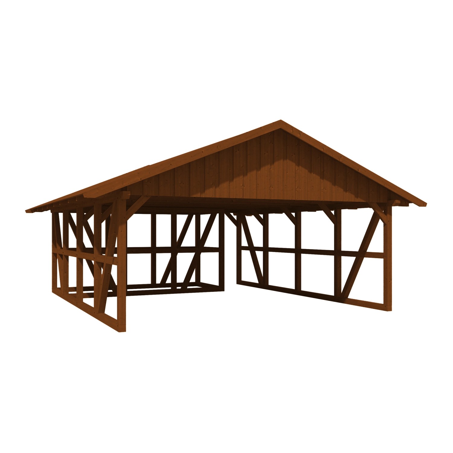 Skan Holz Carport Schwarzwald m. Dachschalung u. Abstellr. B 684 x 772 cm N günstig online kaufen