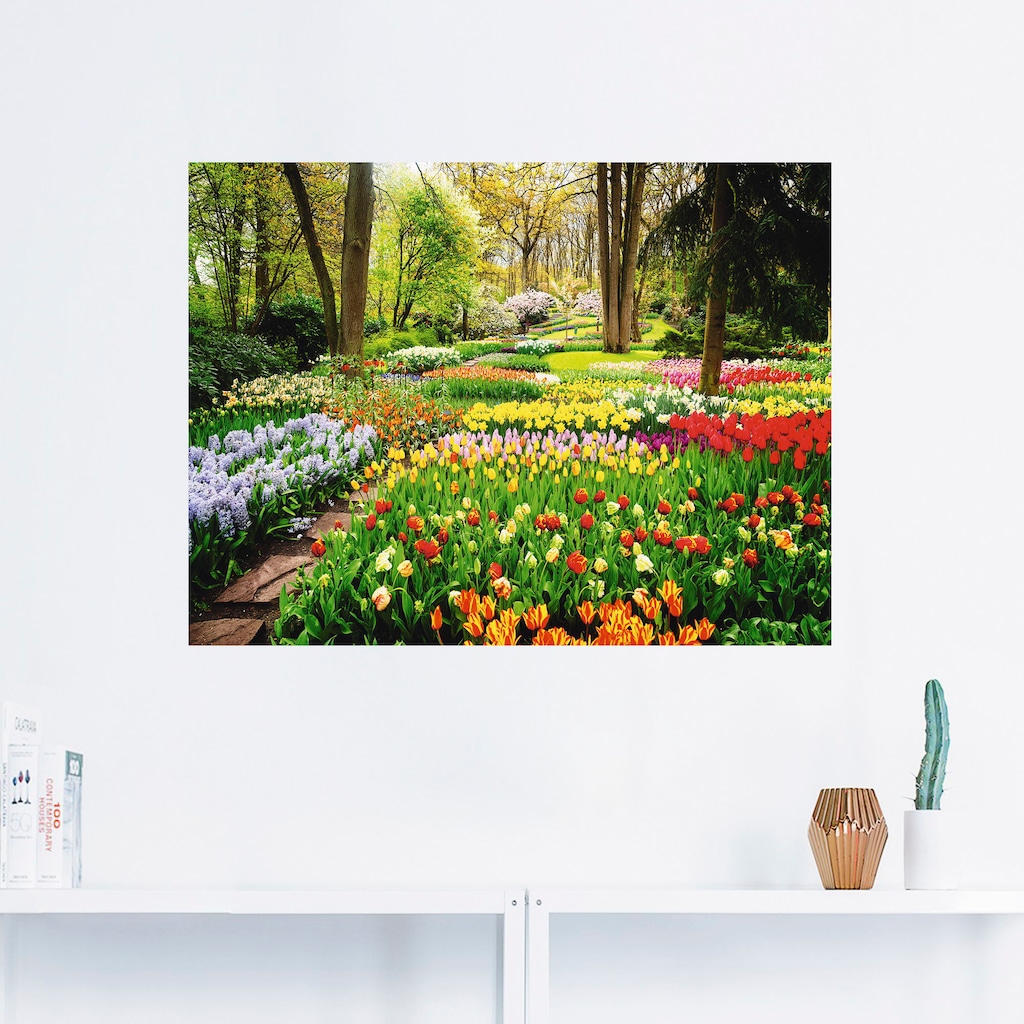 Artland Wandbild "Tulpen Garten Frühling", Blumenwiese, (1 St.), als Alubil günstig online kaufen