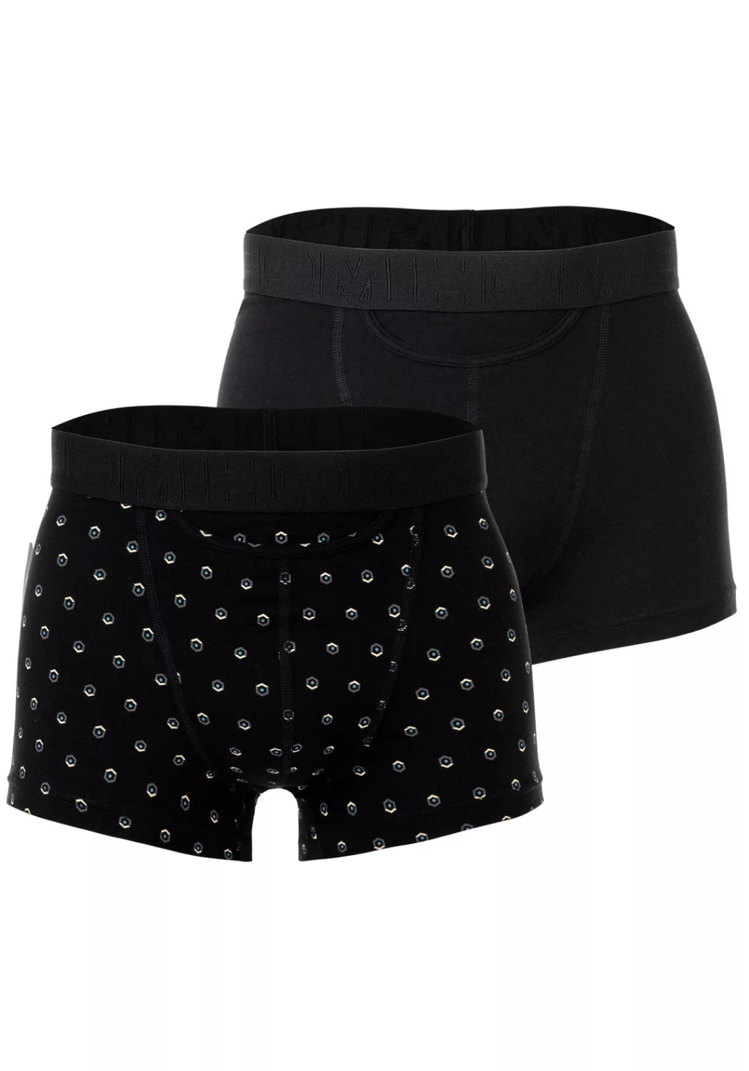 HOM 2-er Set Boxer Briefs Schwarz mit All-Over Print günstig online kaufen