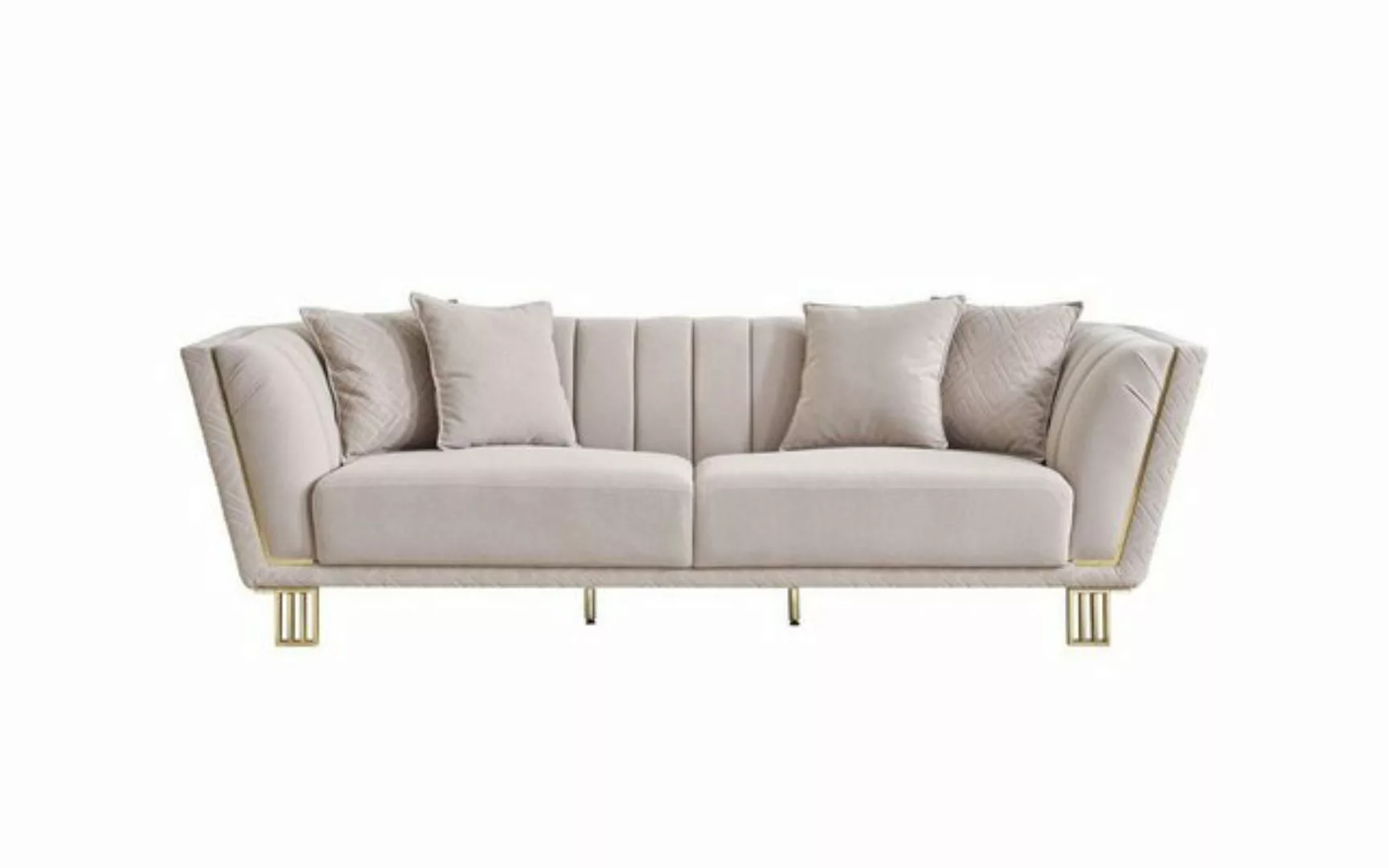 JVmoebel 4-Sitzer Wohnzimmer Weißes Sofa Designer 4-Sitzer Polstersofas Des günstig online kaufen