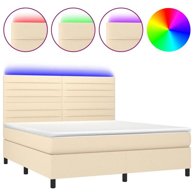 vidaXL Boxspringbett Bett Boxspringbett mit Matratze & LED Stoff (180 x 200 günstig online kaufen