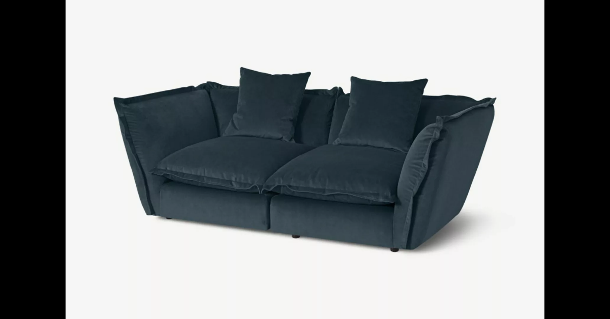 Fernsby 2-Sitzer Sofa, recycelter Samt in Marineblau - MADE.com günstig online kaufen