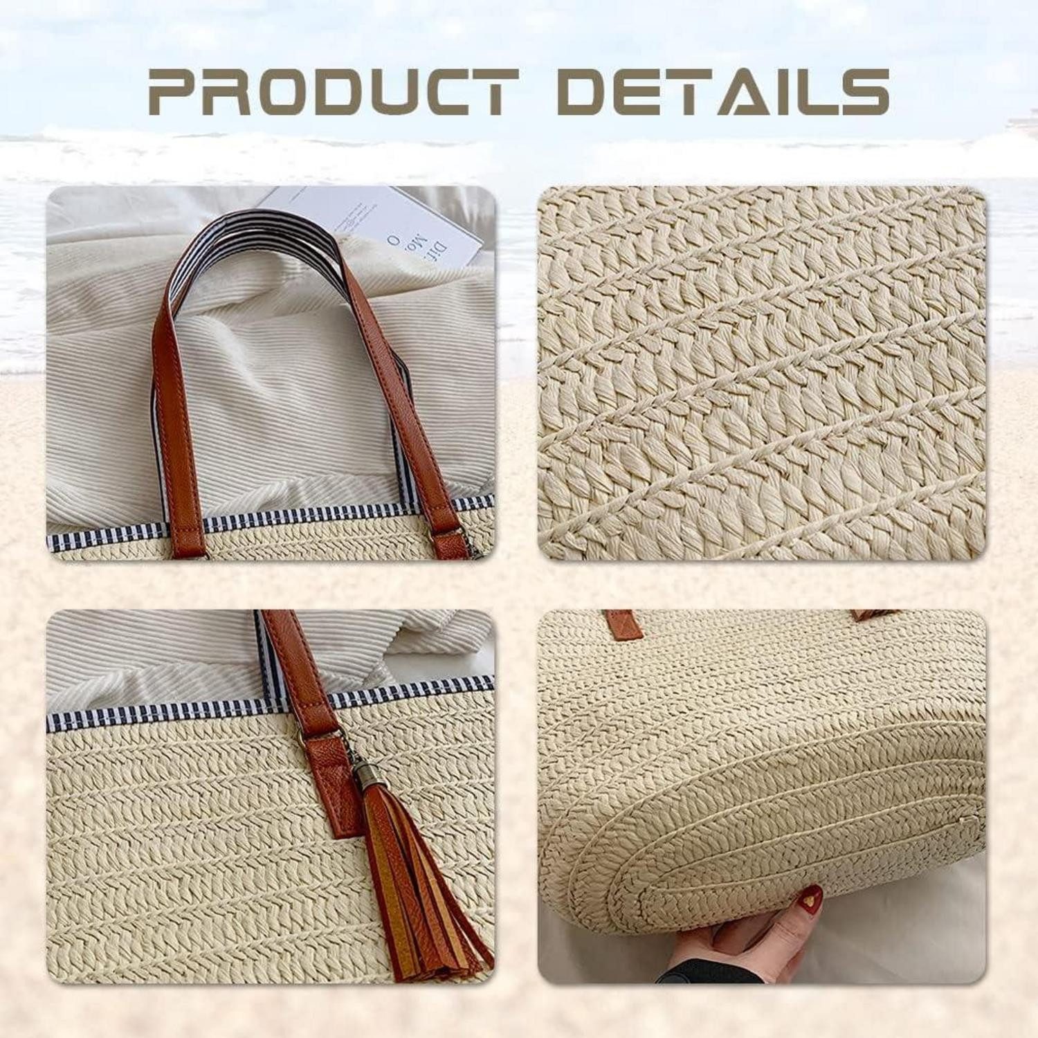 LuxusKollektion Strandtasche Stroh Handtasche Damen Sommer günstig online kaufen