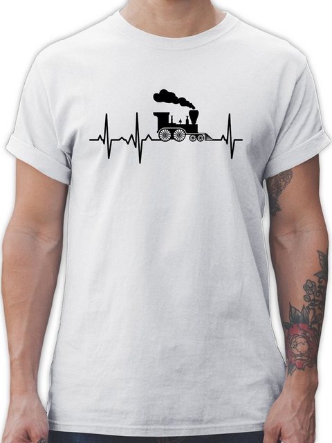 Shirtracer T-Shirt Dampflok Herzschlag I Dampflokomotive Geschenk Eisenbahn günstig online kaufen