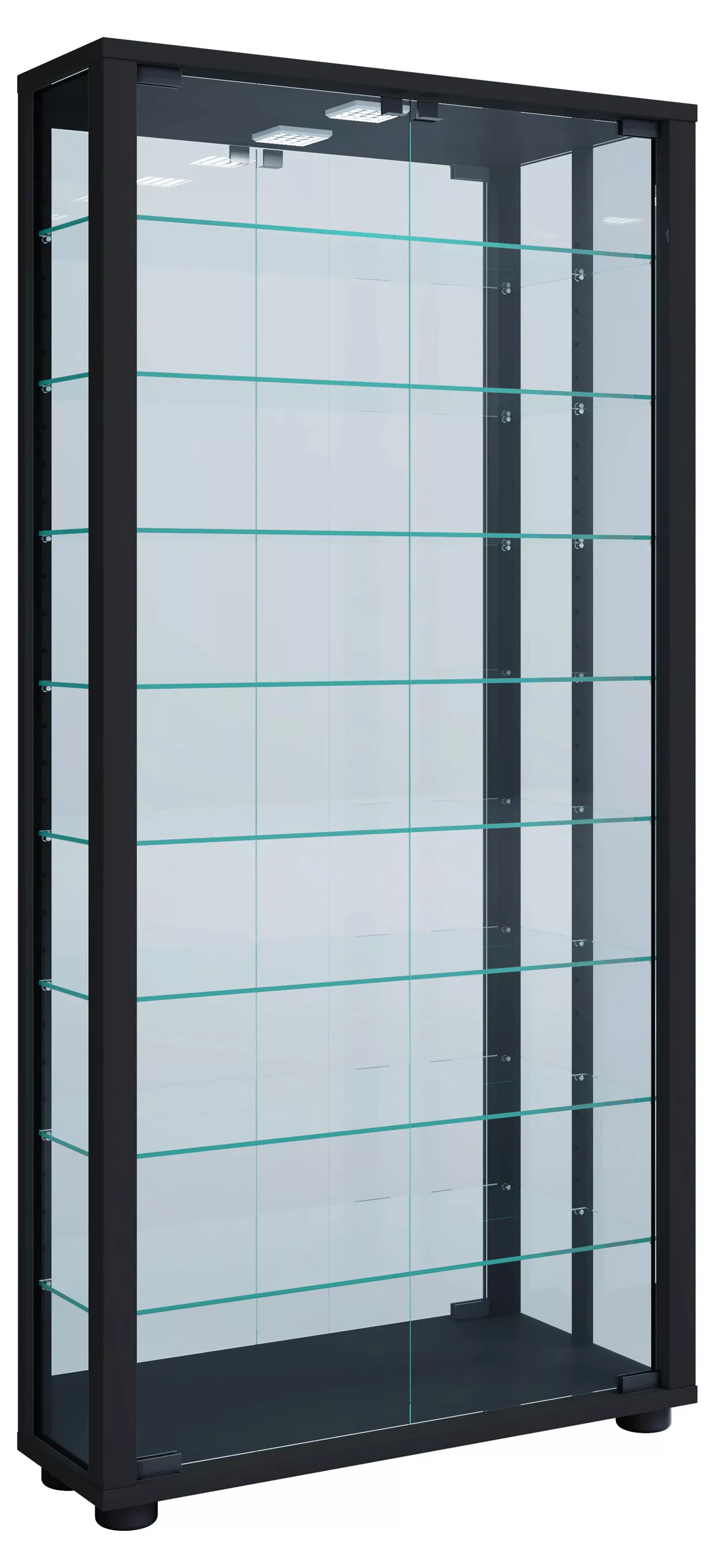 VCM Vitrine "VCM Glasvitrine stehend  Vitrine Glas mit ESG-Sicherheitsglas günstig online kaufen